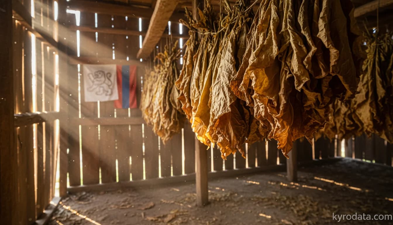 Editorial illustration on Brazil's exports of Tabaco não manufacturado; desperdícios de tabaco with Armênia
