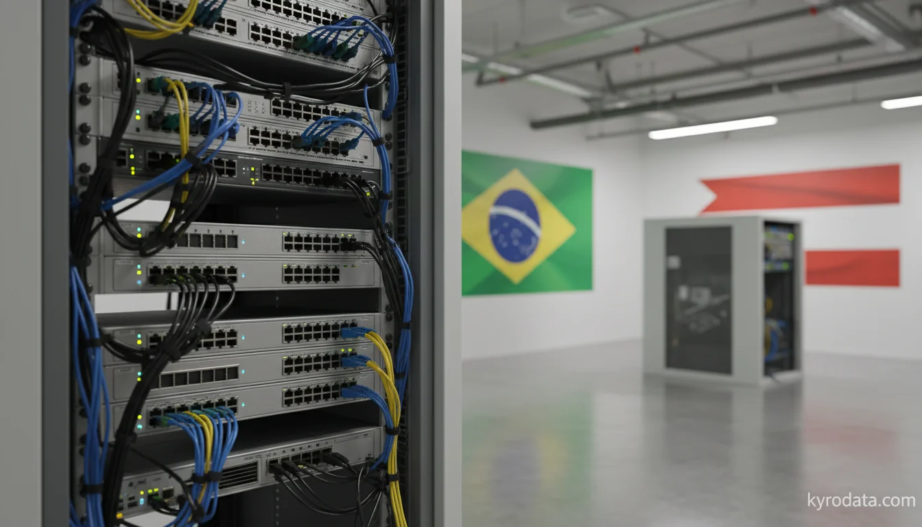 Editorial illustration on Brazil's imports of Aparelhos elétricos para telefonia ou telegrafia por fios, incluídos os aparelhos telefónicos por fio combinados com auscultadores sem fio e os aparelhos de telecomunicação por corrente portadora ou de telecomunicação digital; videofones with Áustria