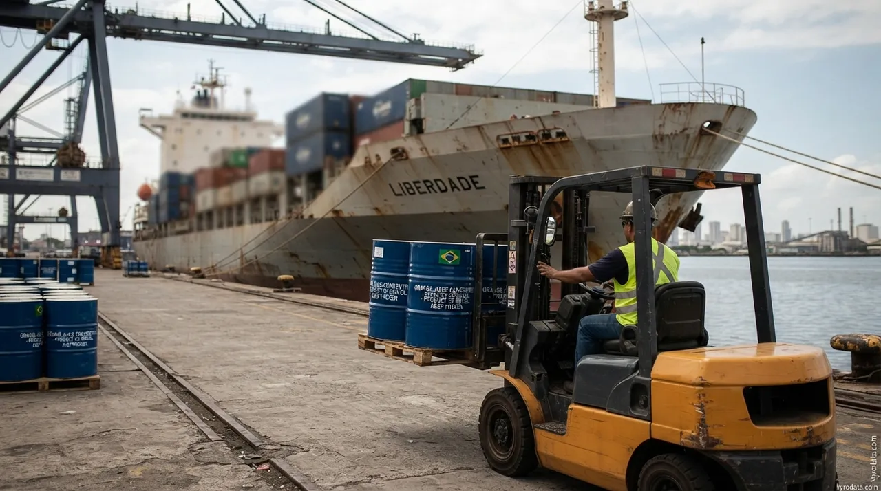 Editorial illustration on Brazilian foreign trade for the foreign trade chapter
